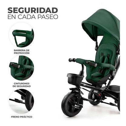 KINDERKRAFT Coche Triciclo 3 en 1 aveo green - Kinderkraft KRAVEOGRE