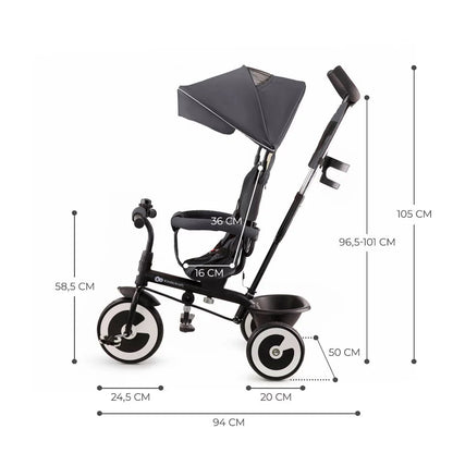 KINDERKRAFT Coche Triciclo ASTON Grey - Kinderkraft KKRASTOGRY