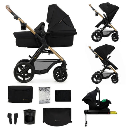 Kinderkraft Coches Travel System Travel System 3 en 1 MOOV 2 XL AIR Pure Black + Silla MINK PRO + Base ISOFIX | Kinderkraft KK73948460076642