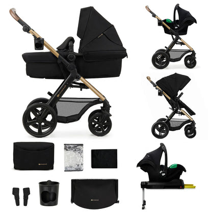 Kinderkraft Coches Travel System Travel System 3 en 1 MOOV 2 XL AIR Pure Black + Silla MINK PRO + Base ISOFIX | Kinderkraft KK73948460076642