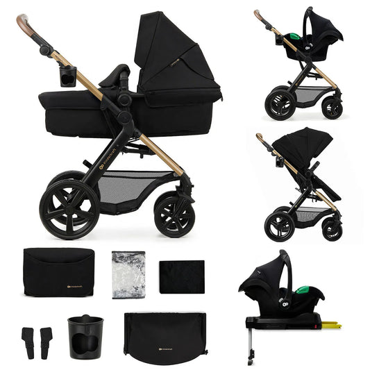 Kinderkraft Coches Travel System Travel System 3 en 1 MOOV 2 XL AIR Pure Black + Silla MINK PRO + Base ISOFIX | Kinderkraft KK73948460076642