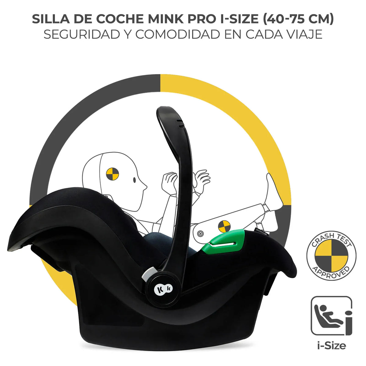 Kinderkraft Coches Travel System Travel System 3 en 1 MOOV 2 XL AIR Pure Black + Silla Nido MINK PRO | Kinderkraft KSMOOVXLBLK