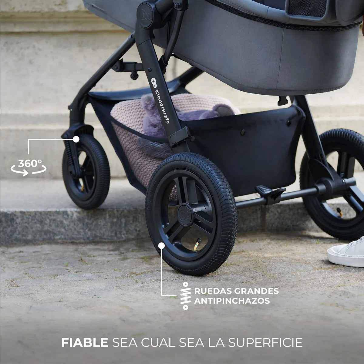 Kinderkraft Coches Travel System Travel System 3 en 1 MOOV 2 XL AIR Pure Black + Silla Nido MINK PRO | Kinderkraft KSMOOVXLBLK