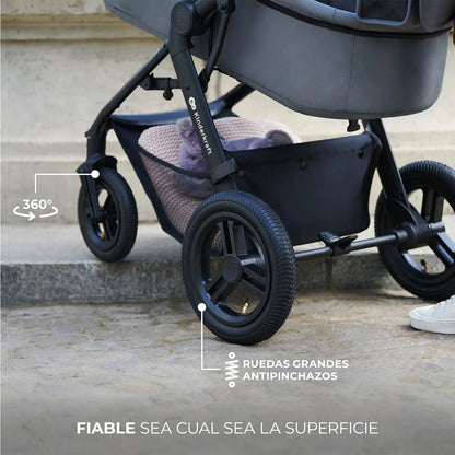 Kinderkraft Coches Travel System Travel System 3 en 1 MOOV 2 XL AIR Pure Black + Silla Nido MINK PRO | Kinderkraft KSMOOVXLBLK