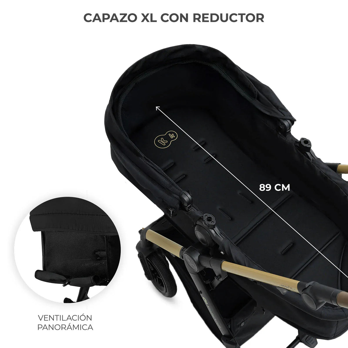 Kinderkraft Coches Travel System Travel System 3 en 1 MOOV 2 XL AIR Pure Black + Silla Nido MINK PRO | Kinderkraft KSMOOVXLBLK