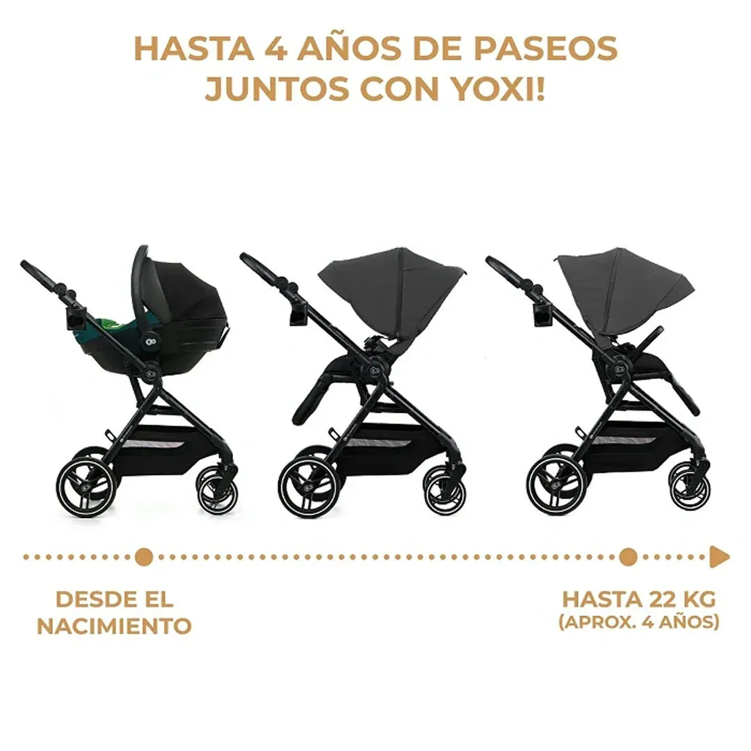 Kinderkraft Coches Travel System Travel System Coche YOXI + Silla Nido MINK PRO + Base ISOFIX Black | Kinderkraft KK74351138425954