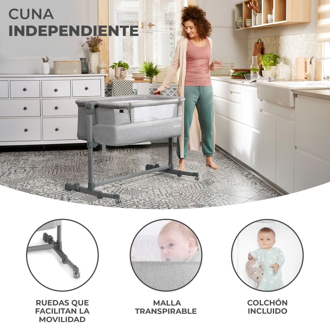 Kinderkraft cunas Cuna Colecho Neste Up Grey Melange - Kinderkraft KKLNESTGRYM