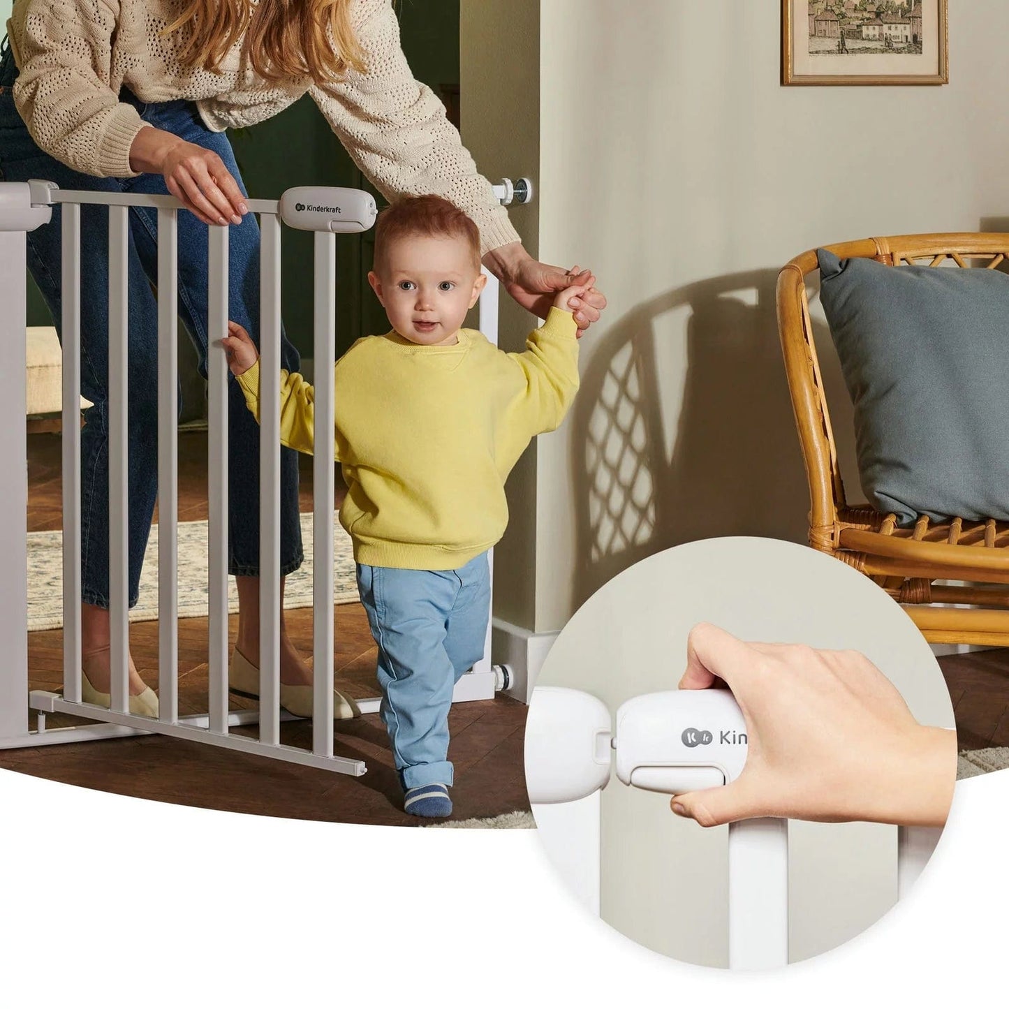 Kinderkraft Otros accesorios de seguridad Puerta de Seguridad Lock & Go White - Kinderkraft KALOGO00WHT