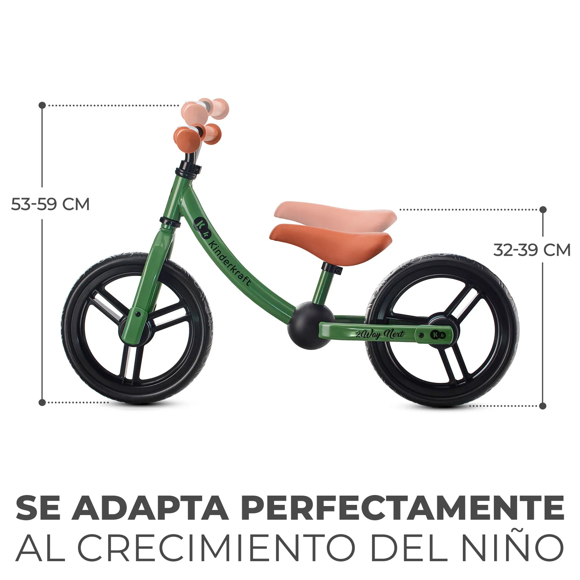 Kinderkraft Scooter Bicicleta de Balance 2WAY NextLight Green- Kinderkraf KR2WAY22GRE