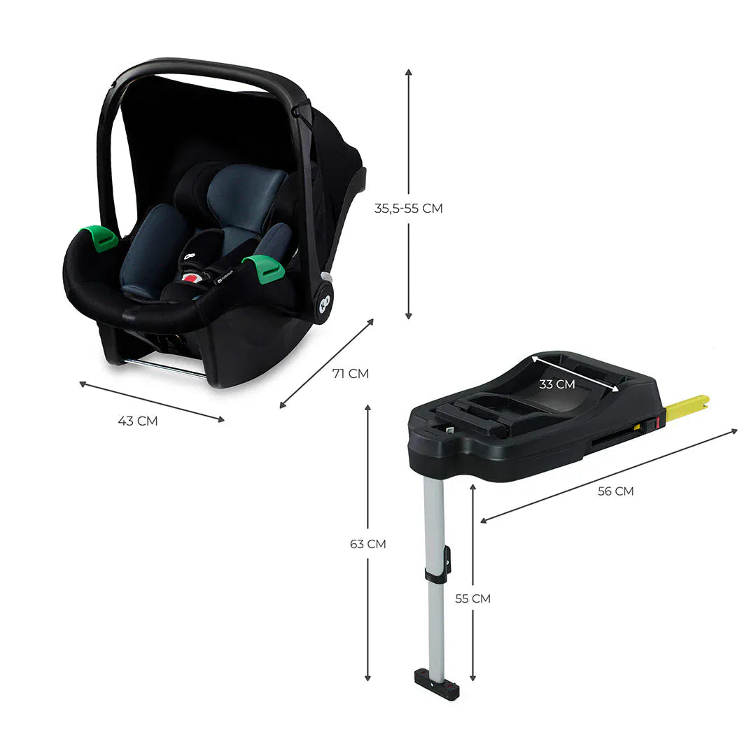 Kinderkraft Silla de auto convertible Silla de auto nido Mink Pro i-Size + base isofix Mink FX KCMIPRFXBLK