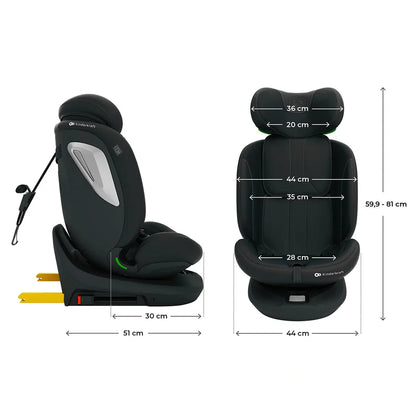 Kinderkraft Silla de auto convertible Silla de Auto Todo en Uno I-GROW 2 Plus i-Size Black | Kinderkraft KCIGRO02BLKPL