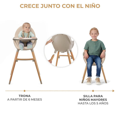 KINDERKRAFT Sillas de comer Silla De Comer 2 en 1 Fini 2 Beige KHFINIBEG