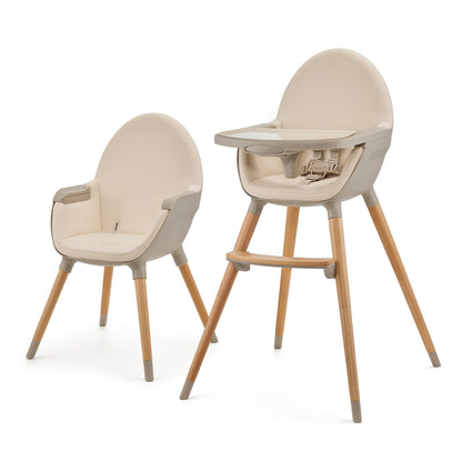 KINDERKRAFT Sillas de comer Silla De Comer 2 en 1 Fini 2 Beige KHFINIBEG