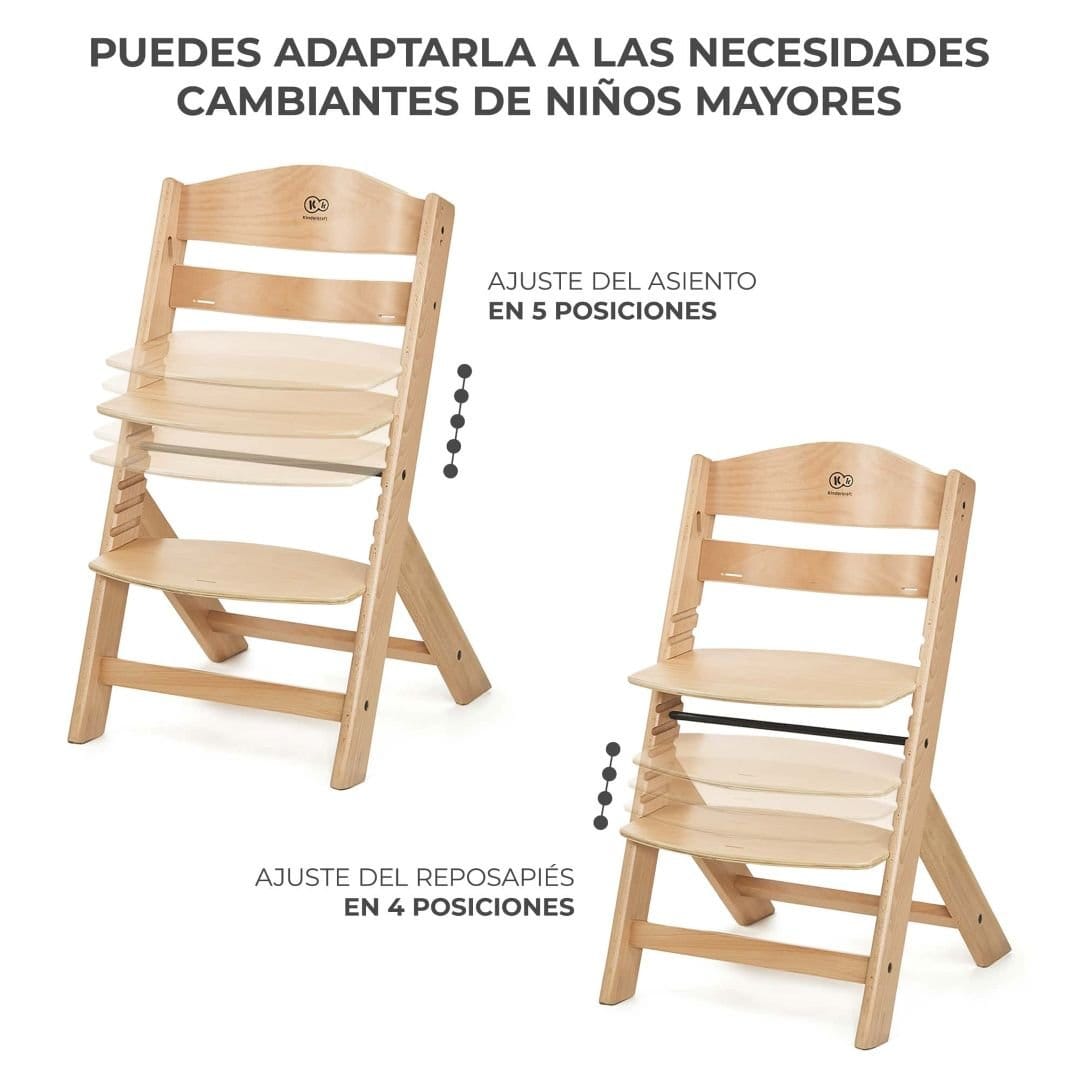 Kinderkraft Sillas de comer Silla de comer evolutiva 4 en 1 Enock + Silla mecedora Calmee Natural - Kinderkraft KHENCA00GRY