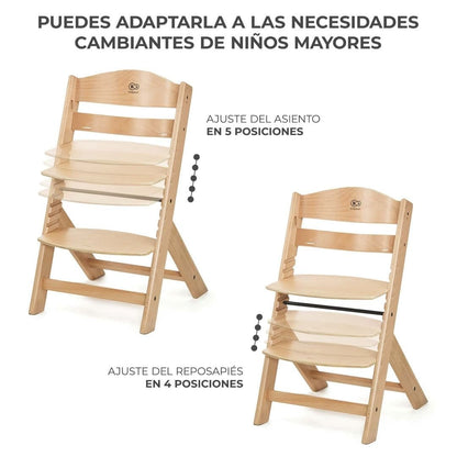Kinderkraft Sillas de comer Silla de comer evolutiva 4 en 1 Enock + Silla mecedora Calmee Natural - Kinderkraft KHENCA00GRY