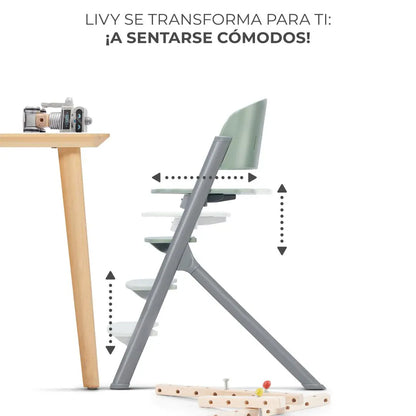 Kinderkraft Sillas de comer Silla de comer evolutiva LIVY 4 en 1 incluye silla mecedora Olive Calmee-KINDERKRAF (Copia) KK68381028754384