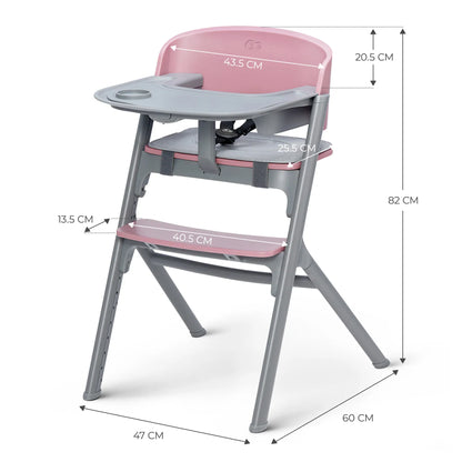 Kinderkraft Sillas de comer Silla de comer evolutiva LIVY 4 en 1 incluye silla mecedora PINK Calmee-KINDERKRAF KK68381011998920