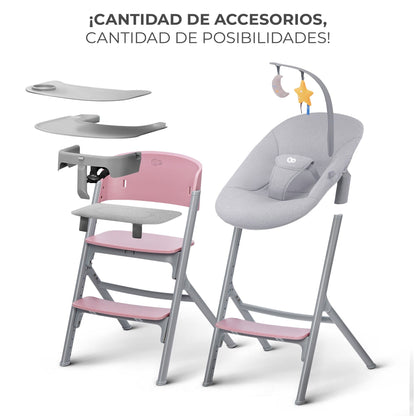 Kinderkraft Sillas de comer Silla de comer evolutiva LIVY 4 en 1 incluye silla mecedora PINK Calmee-KINDERKRAF KK68381011998920