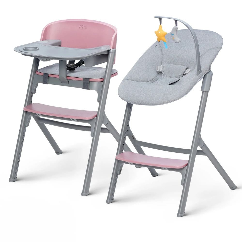 Kinderkraft Sillas de comer Silla de comer evolutiva LIVY 4 en 1 Pink + Mecedora Calmee - Kinderkraft KK68381011998920