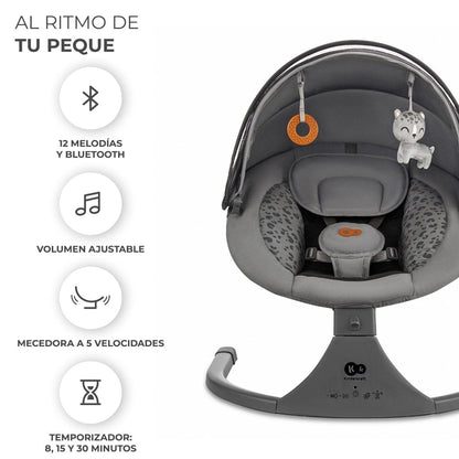 Kinderkraft Sillas Mecedoras Silla Mecedora / Hamaca eléctrica Lumi 2 Dark Grey - Kinderkraf KBLUMIGR