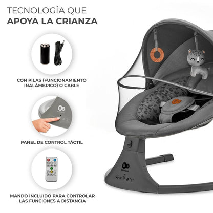 Kinderkraft Sillas Mecedoras Silla Mecedora / Hamaca eléctrica Lumi 2 Dark Grey - Kinderkraf KBLUMIGR
