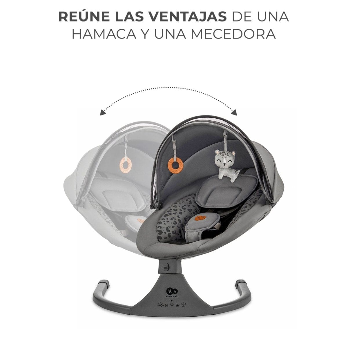 Kinderkraft Sillas Mecedoras Silla Mecedora / Hamaca eléctrica Lumi 2 Dark Grey - Kinderkraf KBLUMIGR