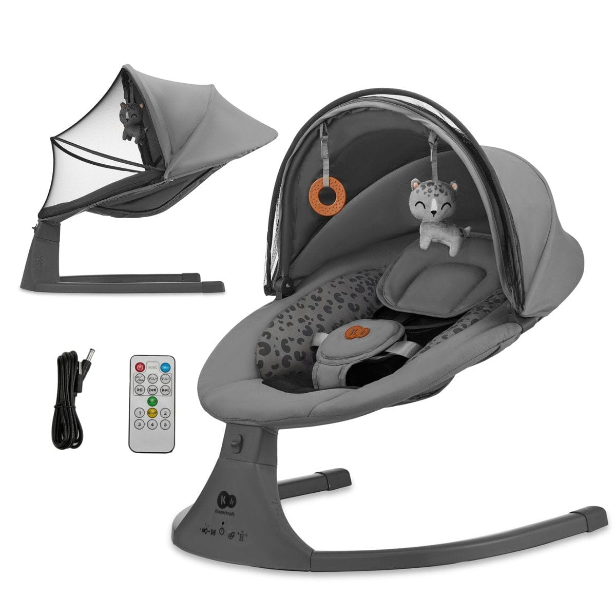 Kinderkraft Sillas Mecedoras Silla Mecedora / Hamaca eléctrica Lumi 2 Dark Grey - Kinderkraf KBLUMIGR