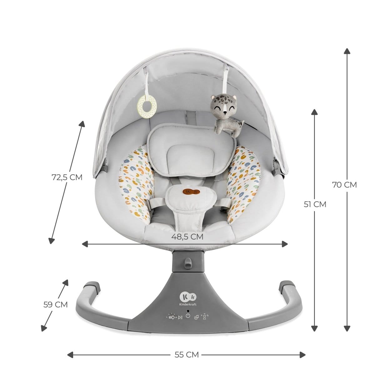Kinderkraft Sillas Mecedoras Silla Mecedora / Hamaca eléctrica Lumi 2 Light Grey - Kinderkraf KBLUMI02LGR