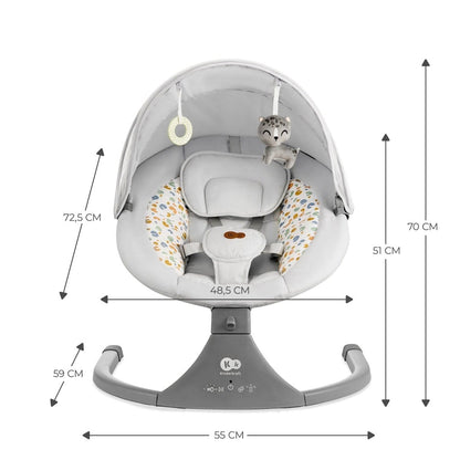 Kinderkraft Sillas Mecedoras Silla Mecedora / Hamaca eléctrica Lumi 2 Light Grey - Kinderkraf KBLUMI02LGR