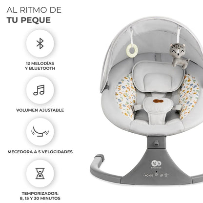 Kinderkraft Sillas Mecedoras Silla Mecedora / Hamaca eléctrica Lumi 2 Light Grey - Kinderkraf KBLUMI02LGR
