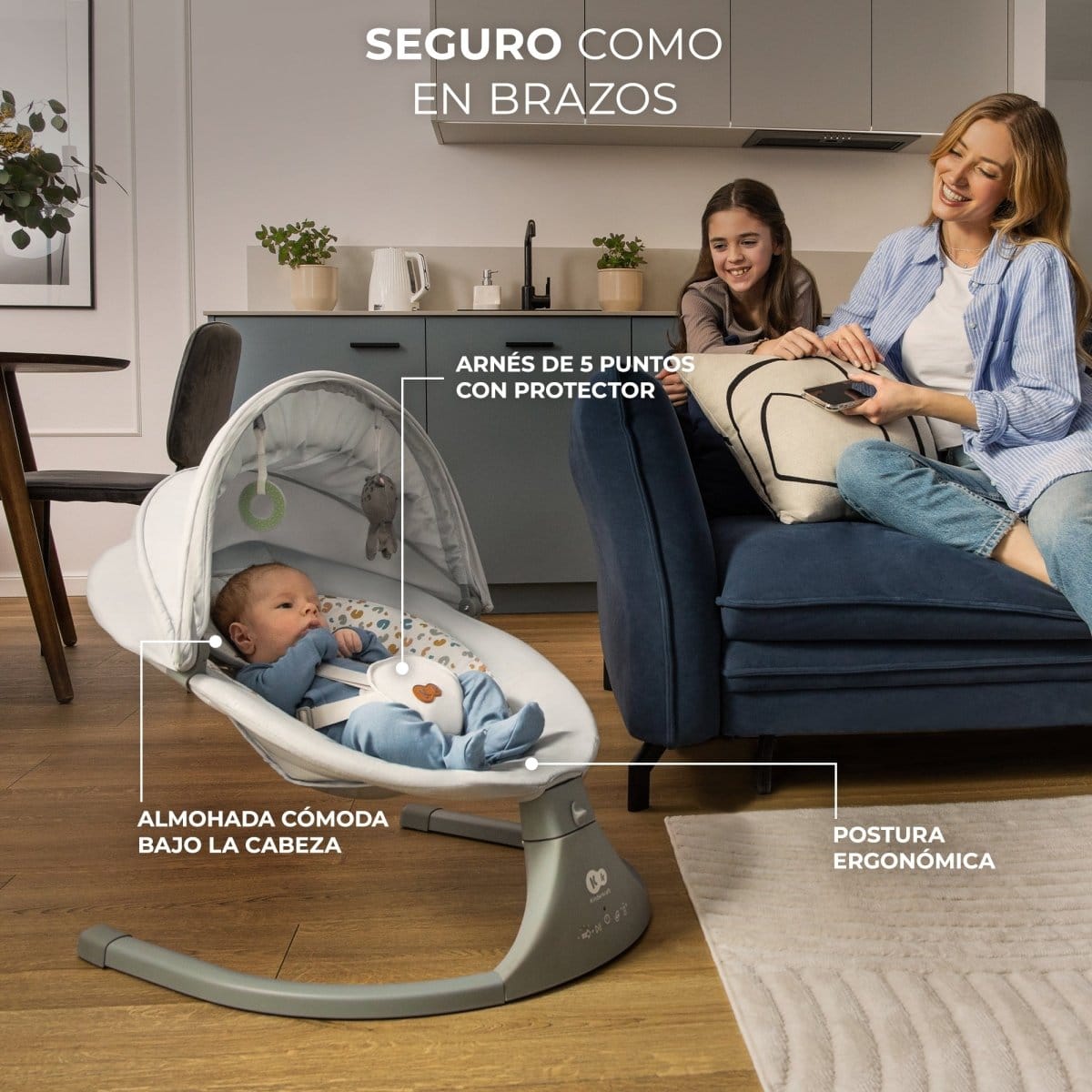 Kinderkraft Sillas Mecedoras Silla Mecedora / Hamaca eléctrica Lumi 2 Light Grey - Kinderkraf KBLUMI02LGR