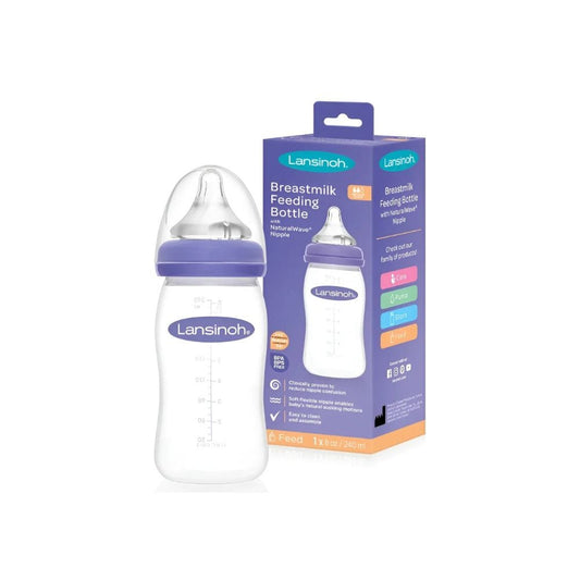 Lansinoh Mamadera Mamadera Natural wave Flujo medio 240 ml Transparente - Lansinoh 71055