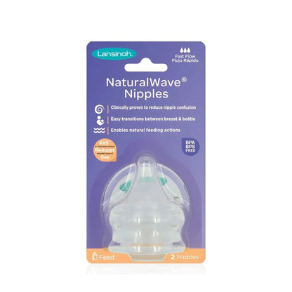 Lansinoh Mamadera Tetinas Natural wave Flujo Rápido 2 uds - Lansinoh 71025