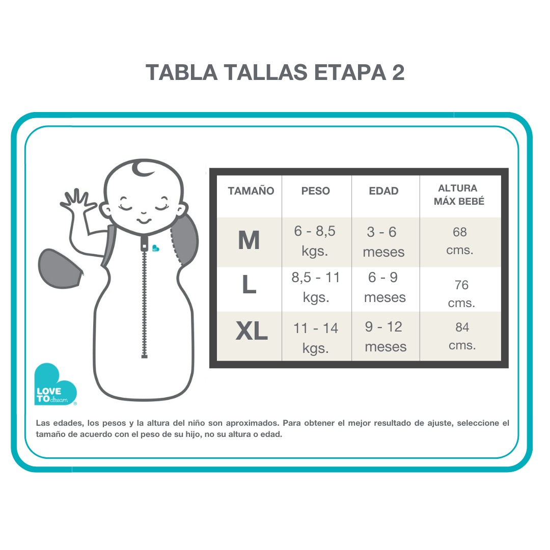Love to Dream Sacos de Dormir Swaddle UP™ Transición Etapa 2 - TOG 1.0 - Gris talla M LTD40040MG