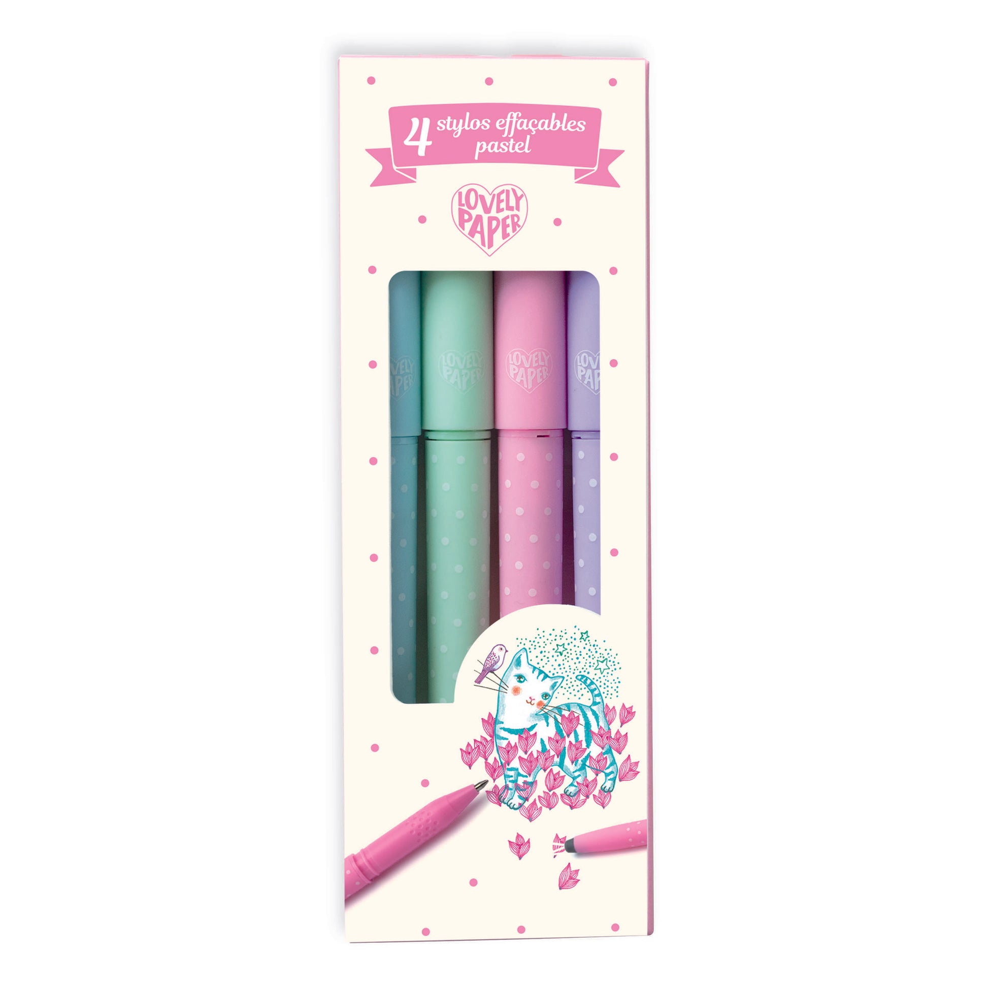 Lovely Paper Arte / Manualidades Set de 4 Lápices Erasables Colores Paste - Djeco DD03794