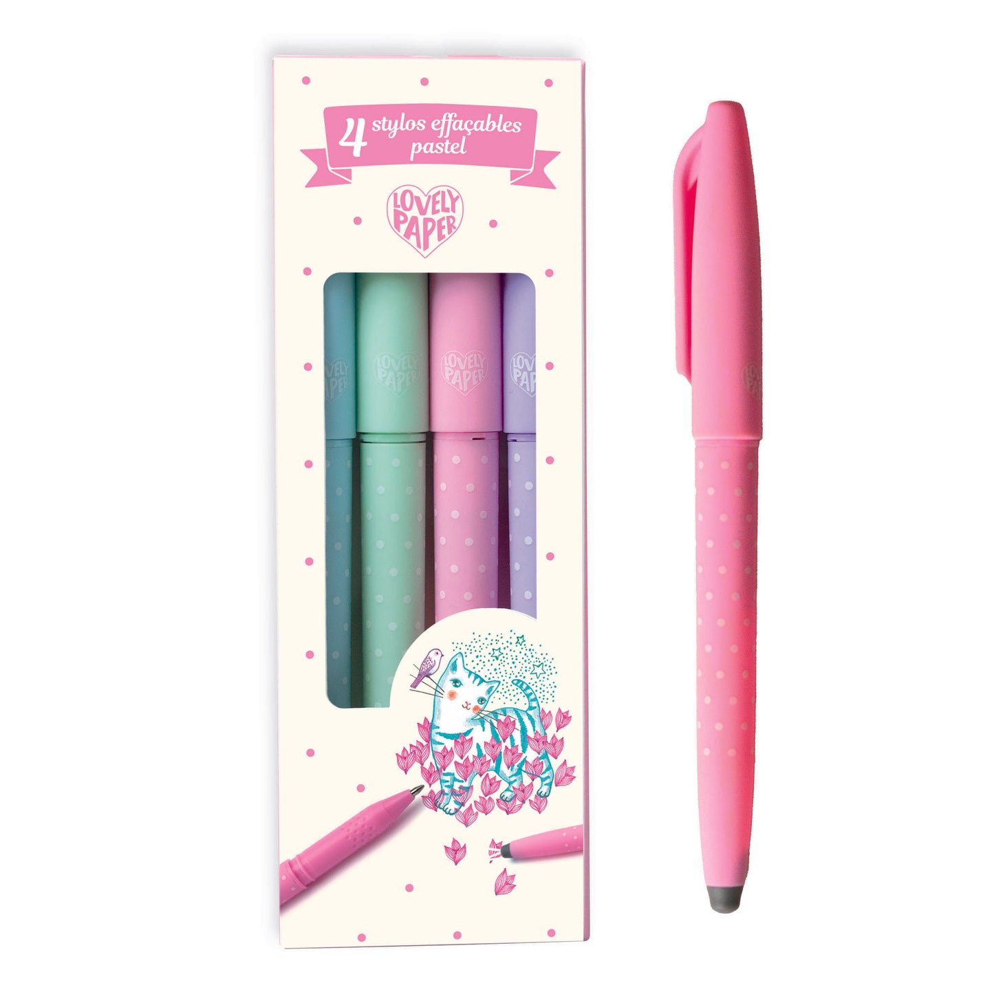 Lovely Paper Arte / Manualidades Set de 4 Lápices Erasables Colores Paste - Djeco DD03794