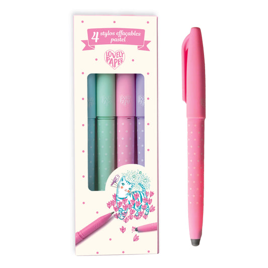Lovely Paper Arte / Manualidades Set de 4 Lápices Erasables Colores Paste - Djeco DD03794