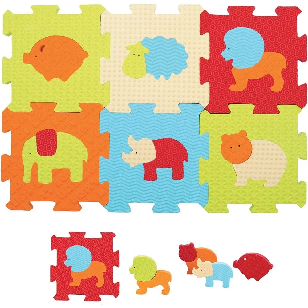 LUDI Decoración Alfombra de juego animales 6 piezas