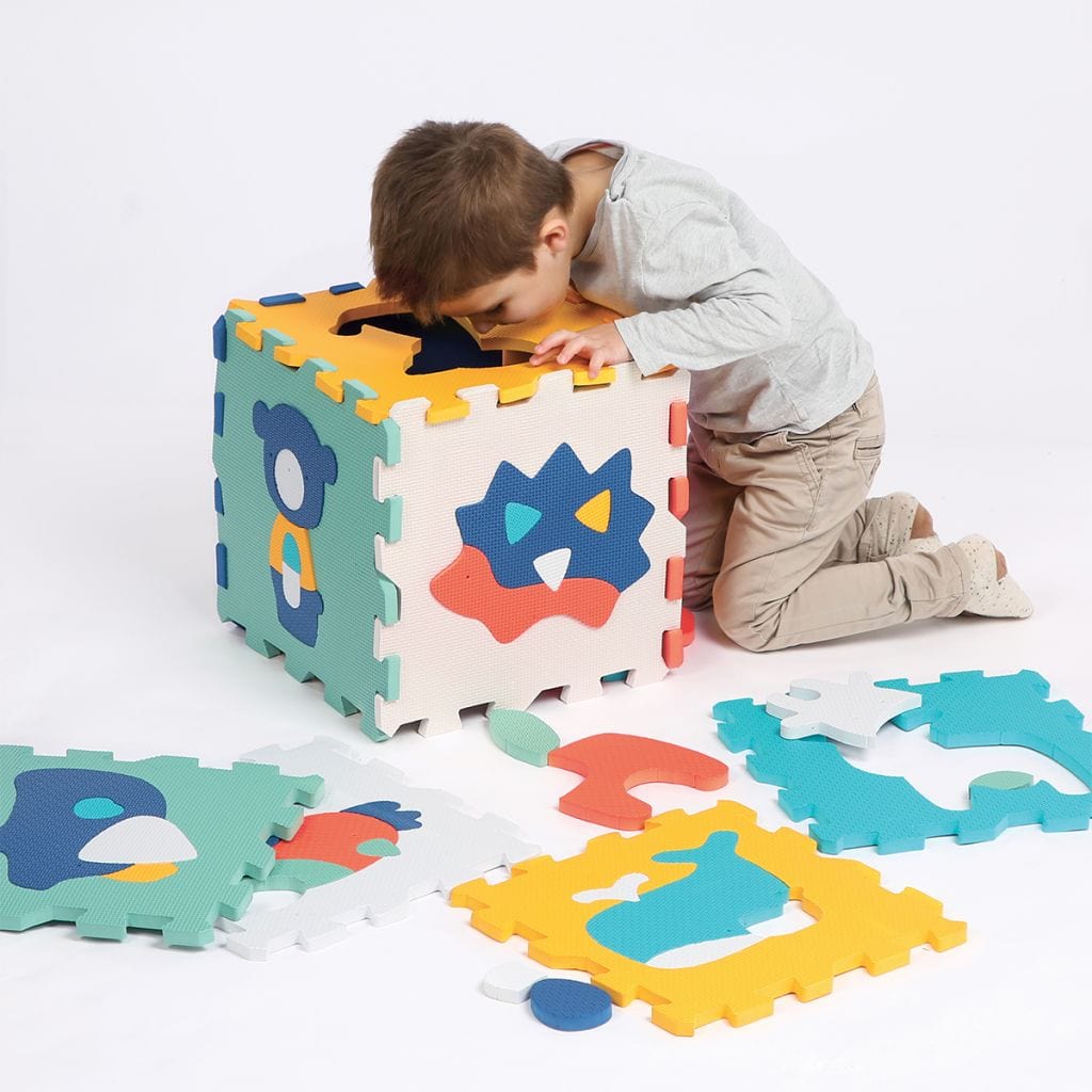 LUDI Decoración Alfombra de Juego Animales Texturizada 9 Piezas