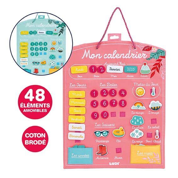 Ludi Destreza y Habilidades Calendario educativo de tela de Coral - Ludi LU50004