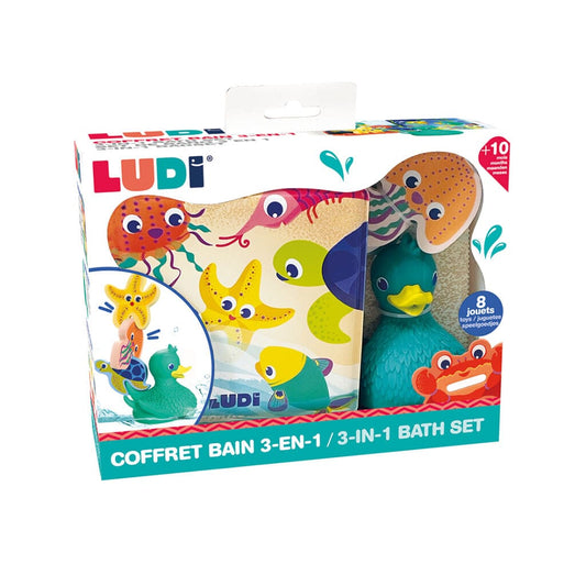 Ludi Juegos para el Baño Set de baño Lucky Duck y sus amigos - Ludi LU40095