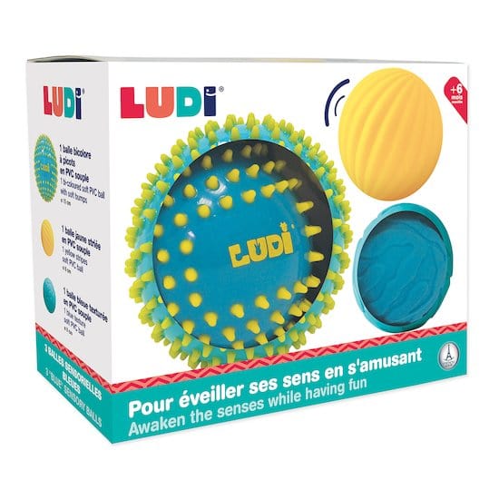 pelota-sensorial-azul-ludi, motricidad, estimulación bebé, ludi, pelota