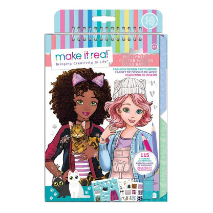 MAKE IT REAL Arte y Manualidades Cuaderno de diseño de moda Pretty kitty 2 MIR3204