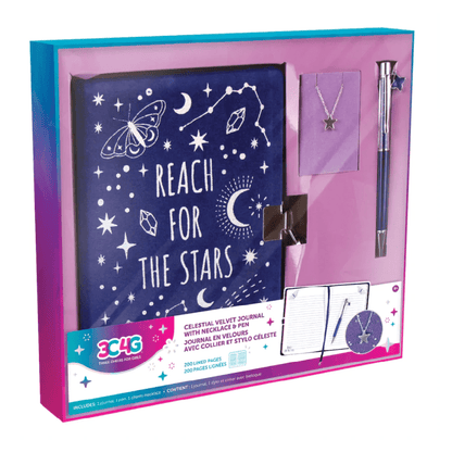 MAKE IT REAL Arte y Manualidades Diario de Vida Celestial con Candado de Terciopelo MIR12014