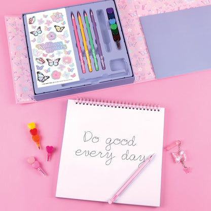 MAKE IT REAL Arte y Manualidades Set de dibujo y cuaderno mariposa MIR12028