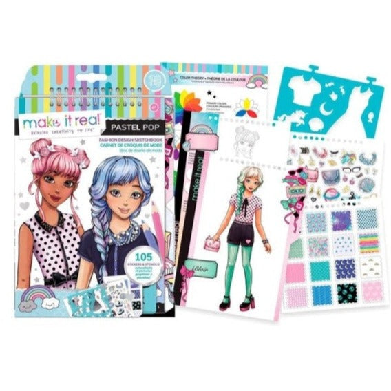MAKE IT REAL Juegos de roles Cuaderno de Bocetos Diseño de Moda Pastel Pop MIR3205