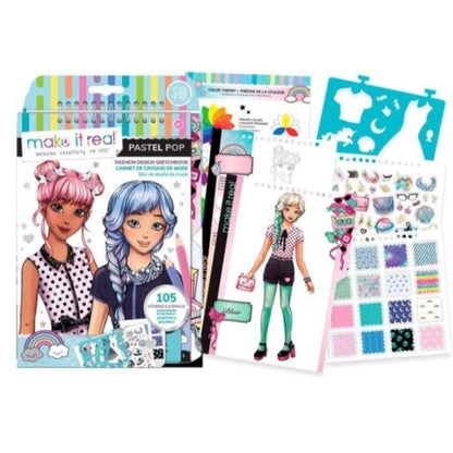 MAKE IT REAL Juegos de roles Cuaderno de Bocetos Diseño de Moda Pastel Pop MIR3205