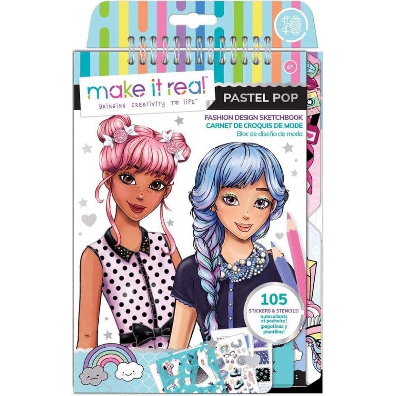MAKE IT REAL Juegos de roles Cuaderno de Bocetos Diseño de Moda Pastel Pop MIR3205