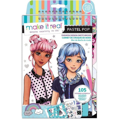 MAKE IT REAL Juegos de roles Cuaderno de Bocetos Diseño de Moda Pastel Pop MIR3205