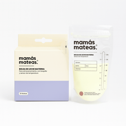 Mamas Mateas Lactancia Materna Bolsas para Almacenar Leche Materna con Boquilla y Sensor de Temperatura - 25 unidades - Mamas Mateas 74645640564725